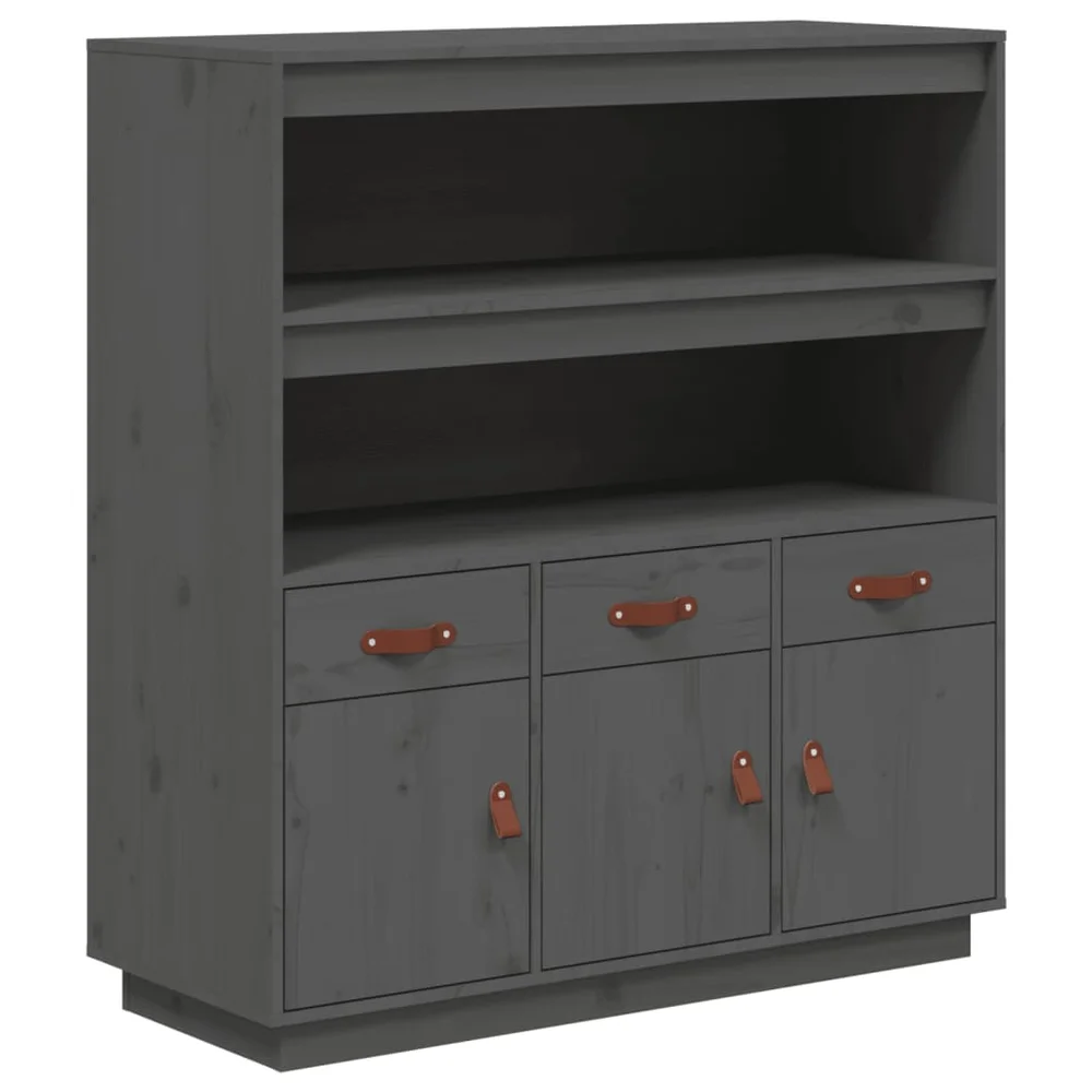 vidaXL Highboard grå 100x40x108,5 cm heltre furu v:4372469 vidaXL Highboard grå 100x40x108,5 cm heltre furu v:4372469