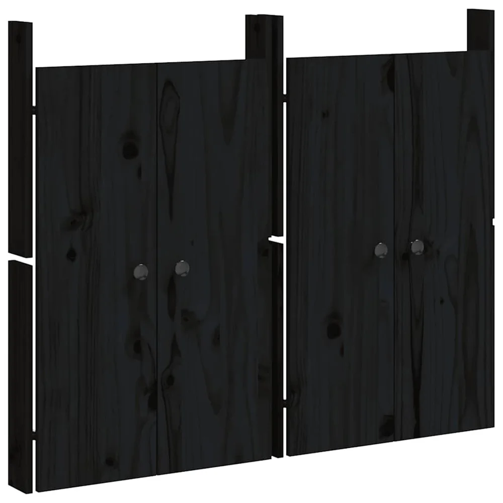 vidaXL Utekjøkkendører MEPPEL 2 stk svart 50x9x82 cm heltre furu v:827688