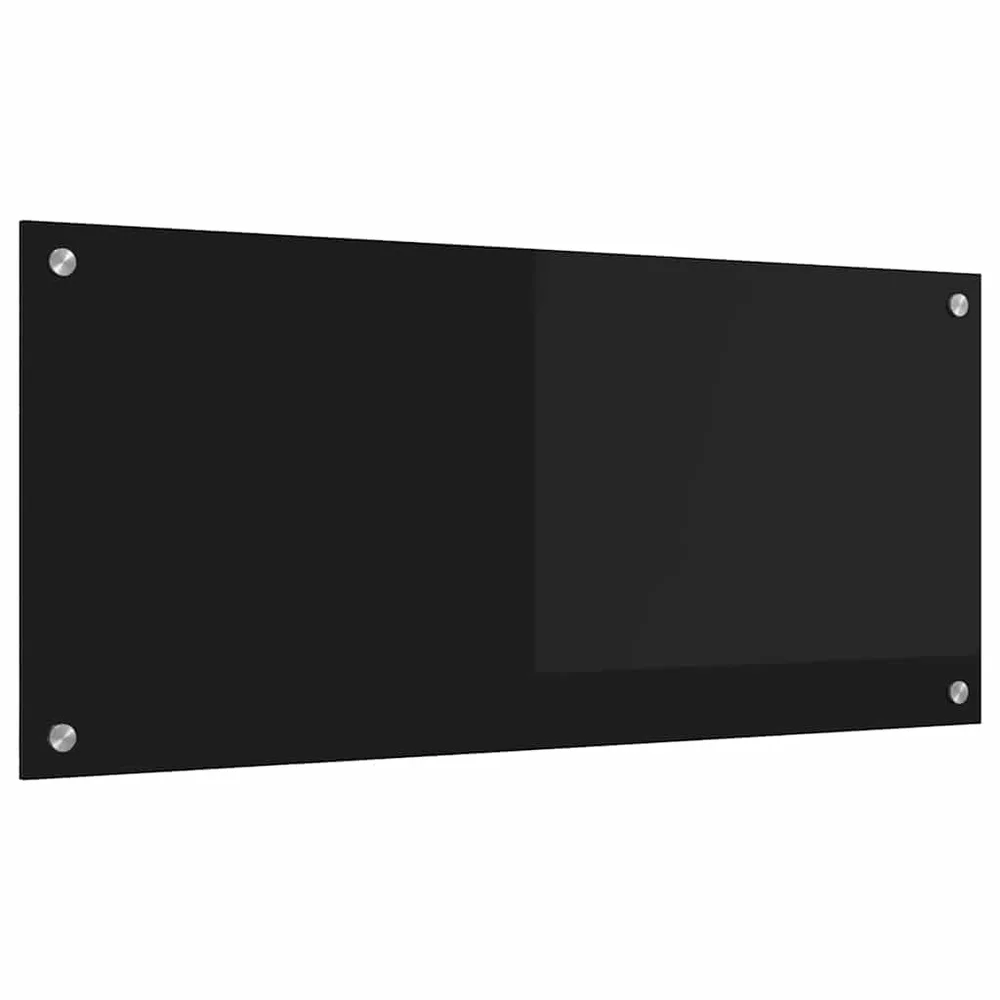 vidaXL Kjøkkenbenkplate Svart 90 x 40 cm herdet glass v:1663598