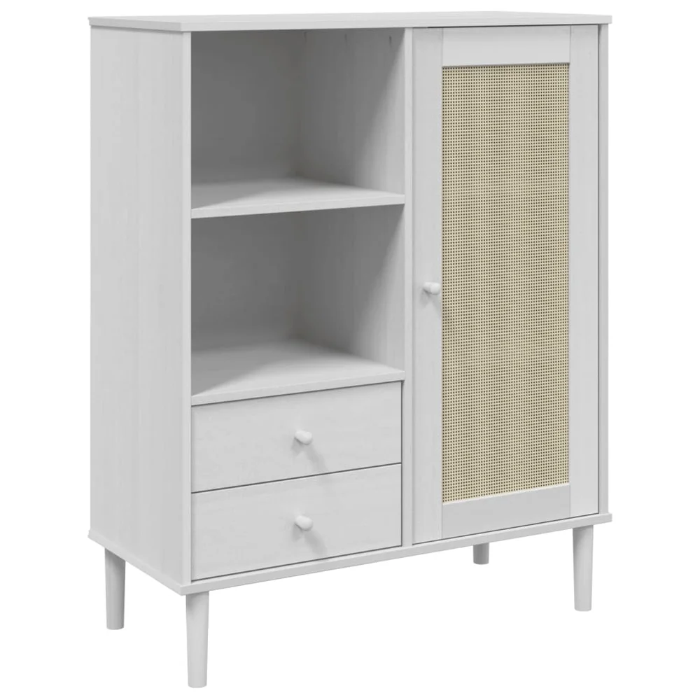 vidaXL Skjenk SENJA rotting utseende hvit 90x40x112 cm heltre furu v:8644146