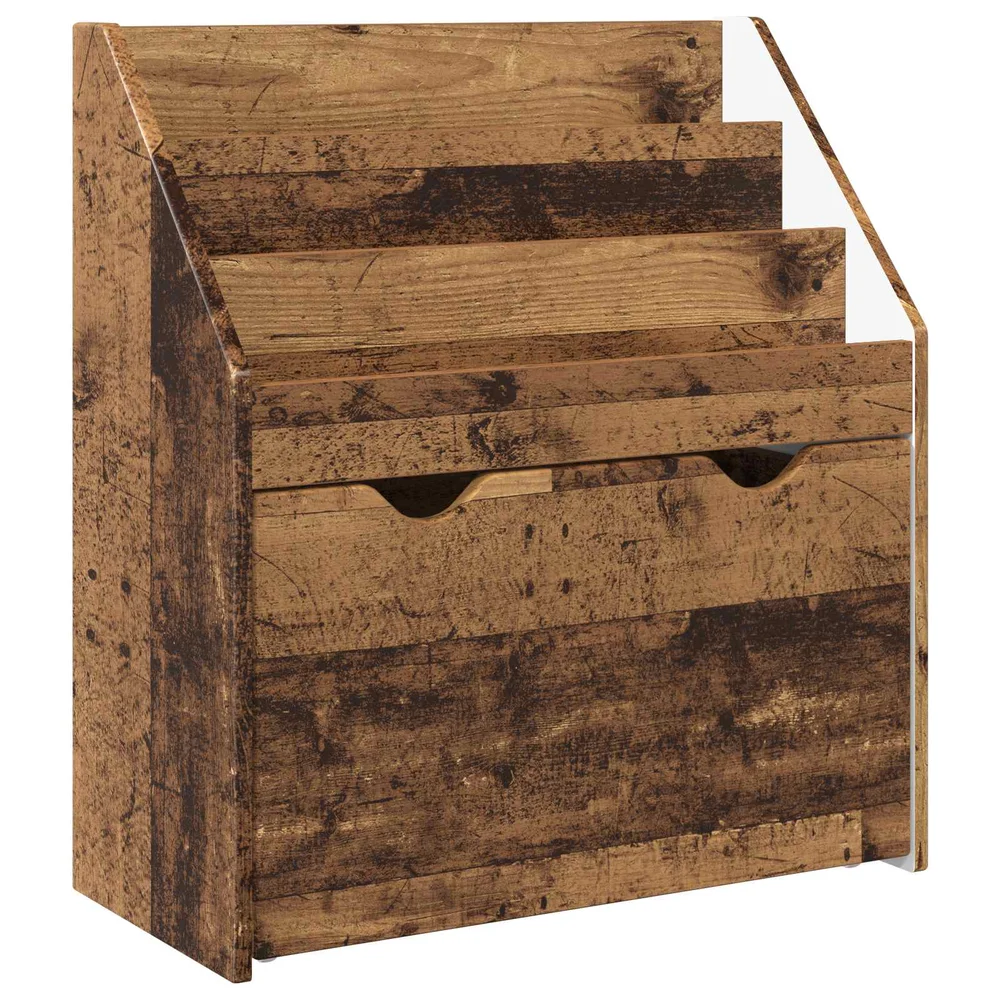 vidaXL Barneskrivebokhylle med skuff Gammelt tre 60 x 29,5 x 69 cm v:8470473 vidaXL Barneskrivebokhylle med skuff Gammelt tre 60 x 29,5 x 69 cm v:8470473