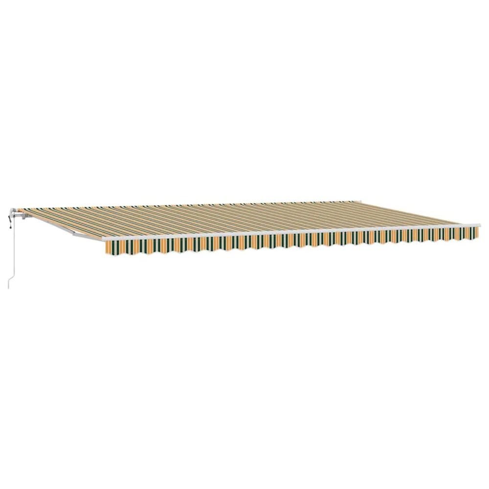 vidaXL Uttrekkbar markise Grønn og gul 600 × 300 cm Stoff og Aluminium v:1582568