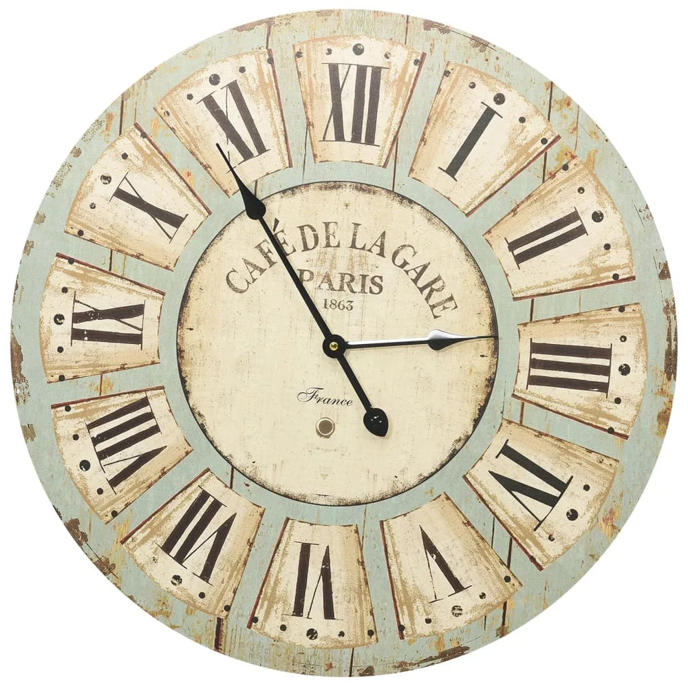 vidaXL Veggklokke flerfarget 60 cm MDF v:3399686 vidaXL Veggklokke flerfarget 60 cm MDF v:3399686