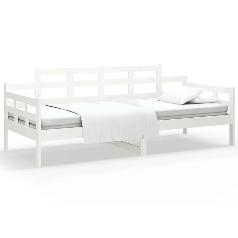 vidaXL Dagseng hvit heltre furu 80x200 cm v:6559064