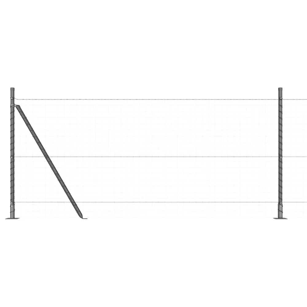 vidaXL Fence Post med betongfot 13 stk. Grå Pulverlakkert stål v:5102141 vidaXL Fence Post med betongfot 13 stk. Grå Pulverlakkert stål v:5102141