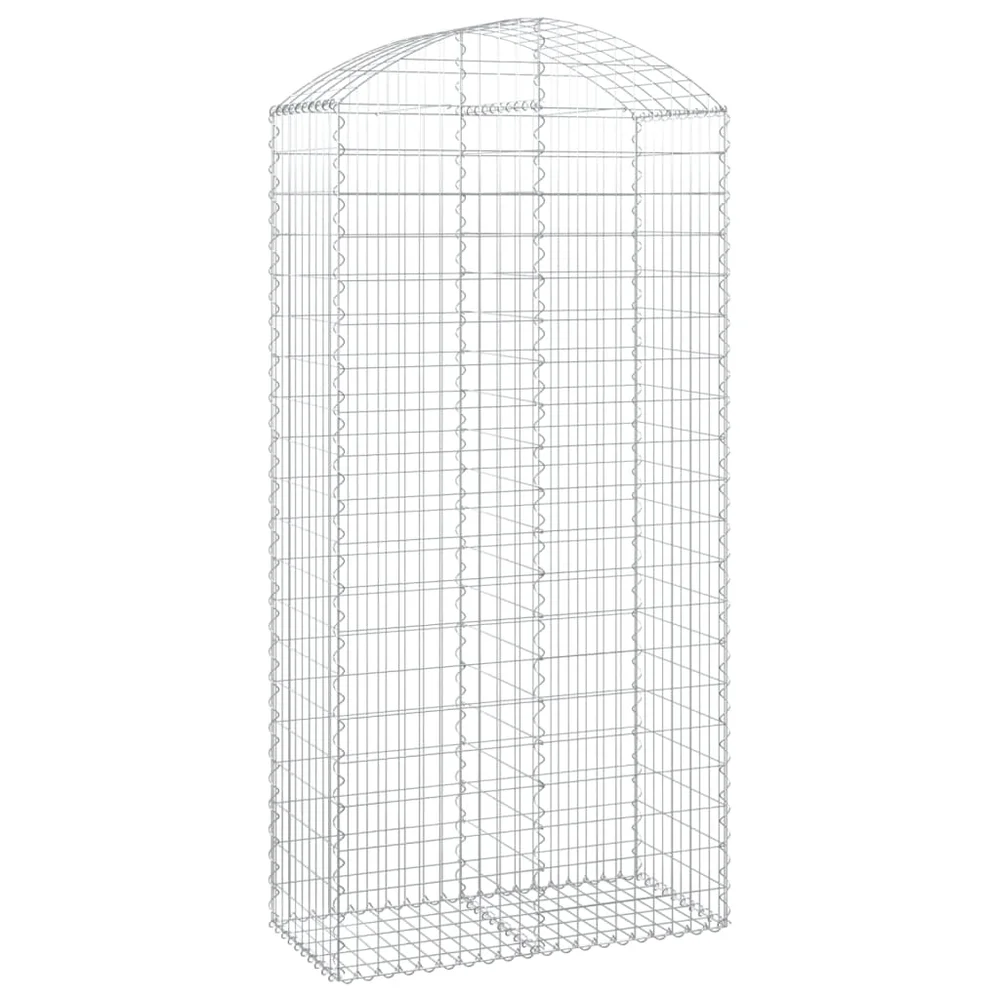 vidaXL Gabionkurv buet 100x50x200/220 cm galvanisert jern v:466489 vidaXL Gabionkurv buet 100x50x200/220 cm galvanisert jern v:466489