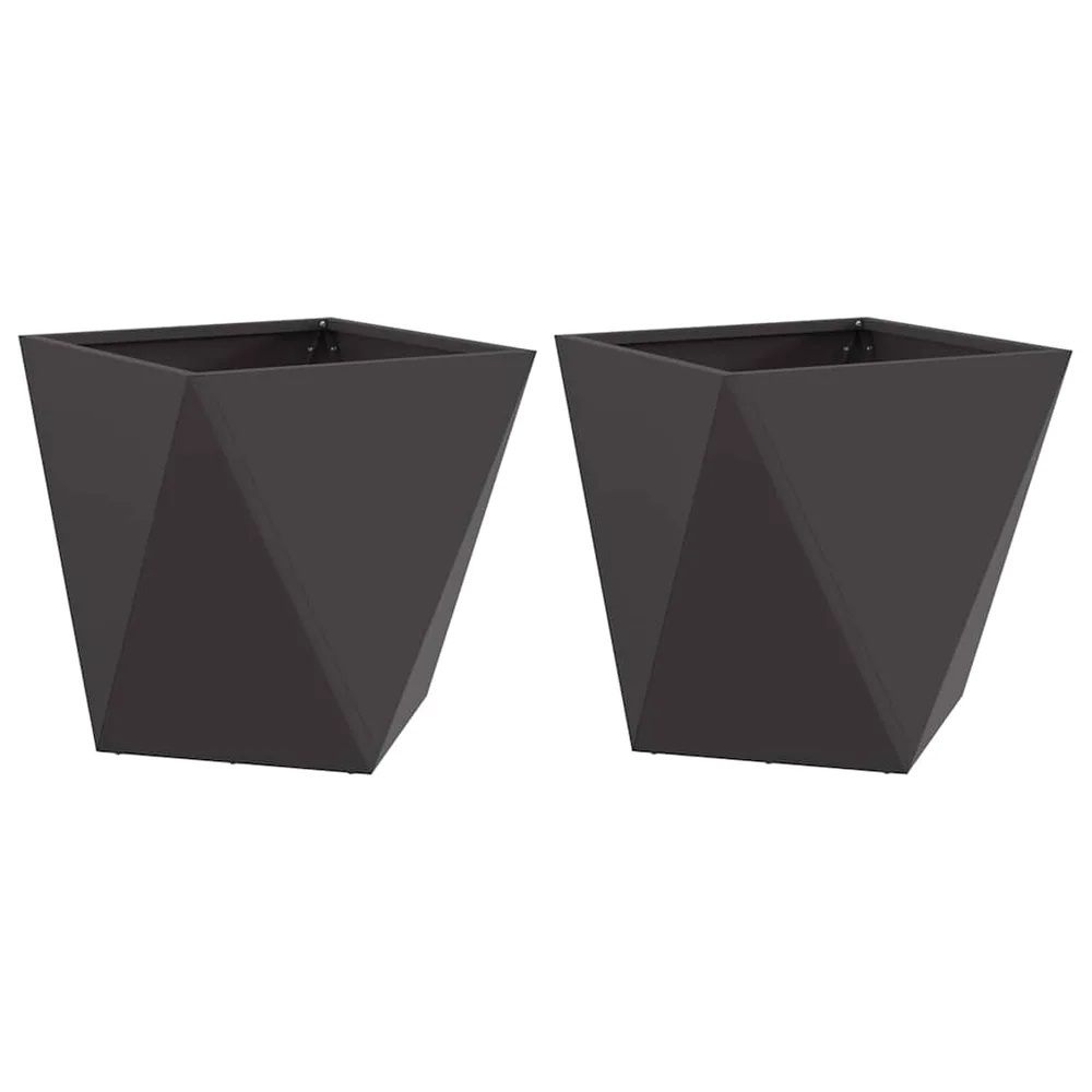 vidaXL Plantekassed 2 stk. Svart 40 x 40 x 40 cm Stål v:8072928