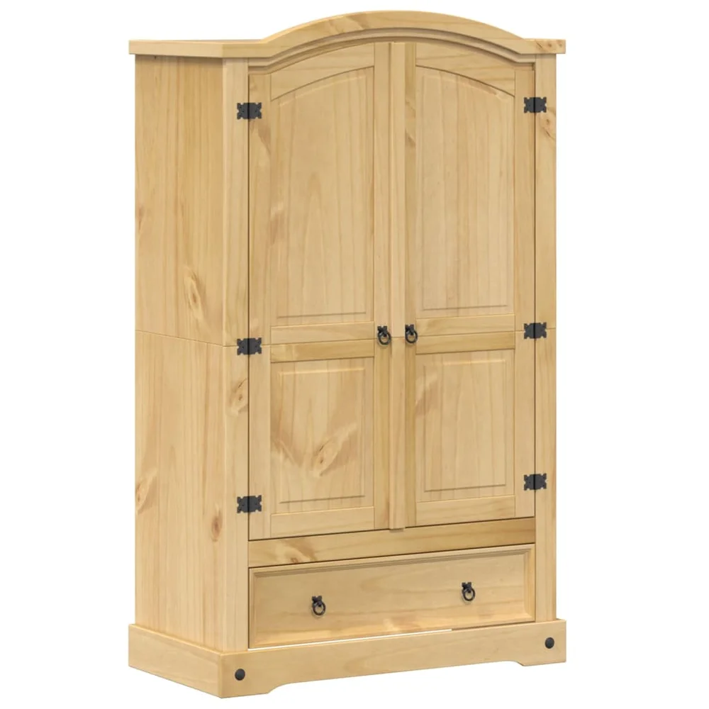 vidaXL Garderobe «Corona» 101x52x170 cm heltre furu v:4163023 vidaXL Garderobe «Corona» 101x52x170 cm heltre furu v:4163023