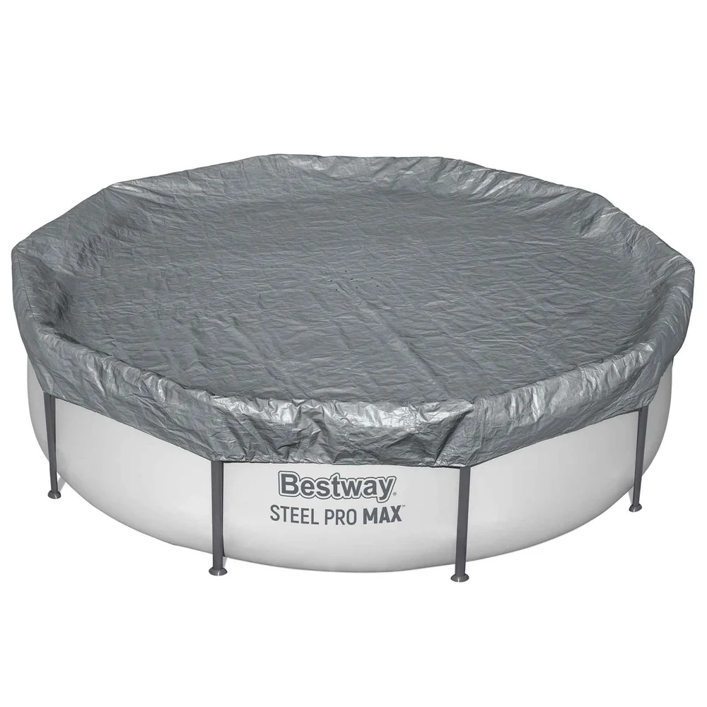 Bestway Bassengdeksel Ø3,05 m Rund Polyester Grå v:7516621 Bestway Bassengdeksel Ø3,05 m Rund Polyester Grå v:7516621
