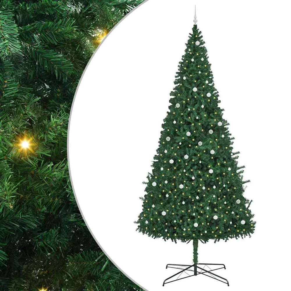 vidaXL Juletre med dekorative strenglys grønn 400 cm PVC v:4457478