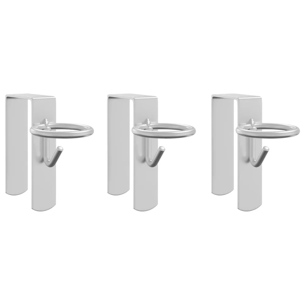 vidaXL Bøttekroker 3 stk bærbar sølv stål v:8288515 vidaXL Bøttekroker 3 stk bærbar sølv stål v:8288515