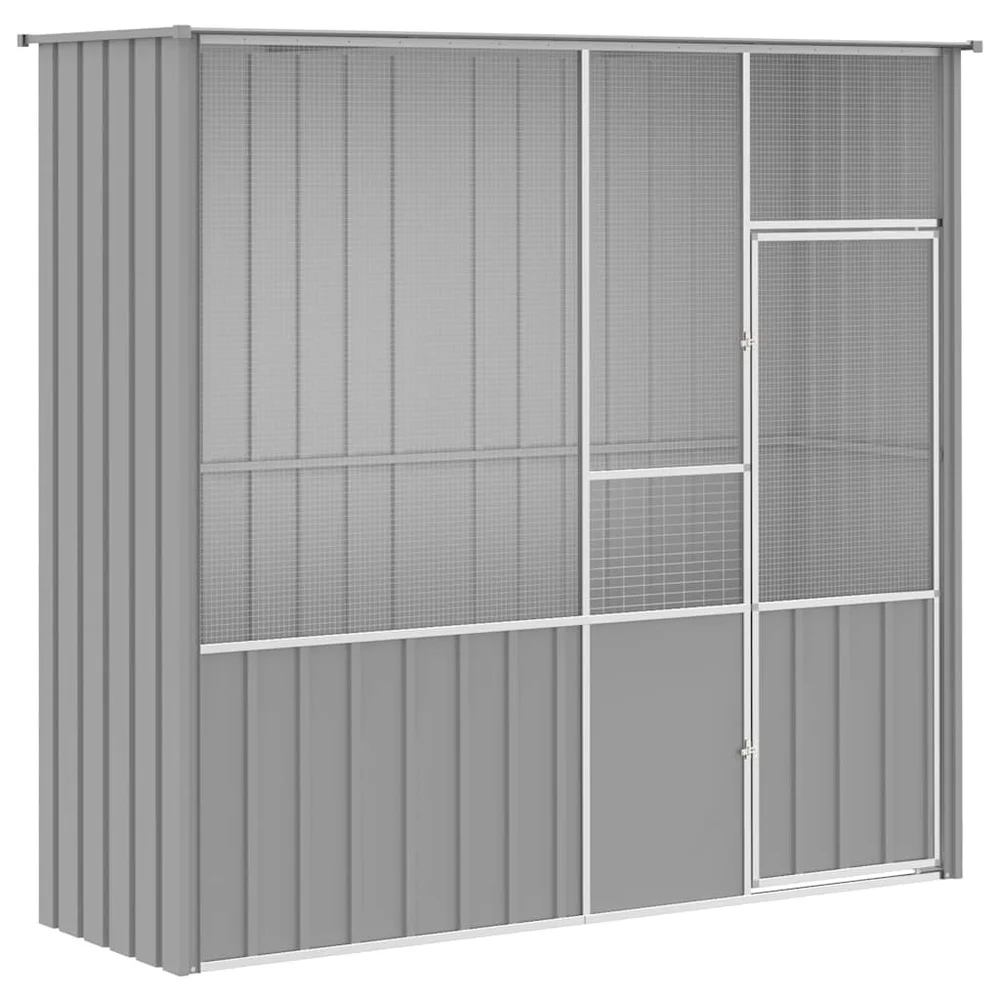 vidaXL Fuglebur grå 215x78x200 cm galvanisert stål v:9817494 vidaXL Fuglebur grå 215x78x200 cm galvanisert stål v:9817494