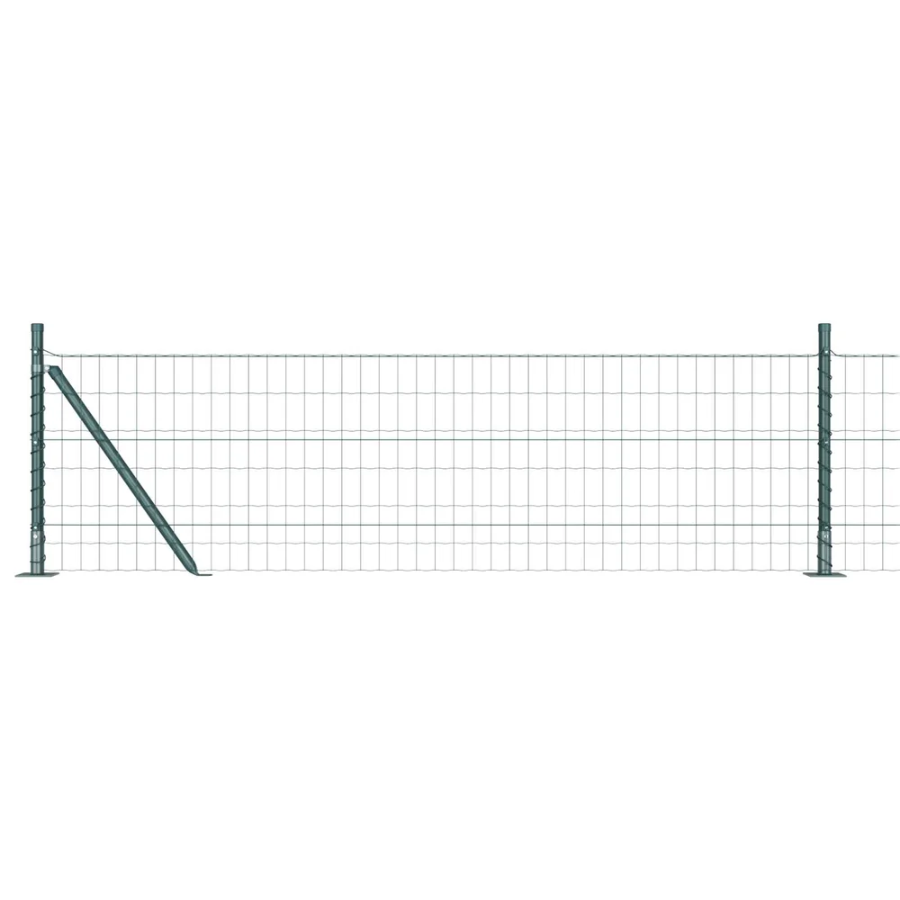 vidaXL Eurogjerde med betongfundament 10 x 0,6 m PVC-belagt stål Grønn v:351806