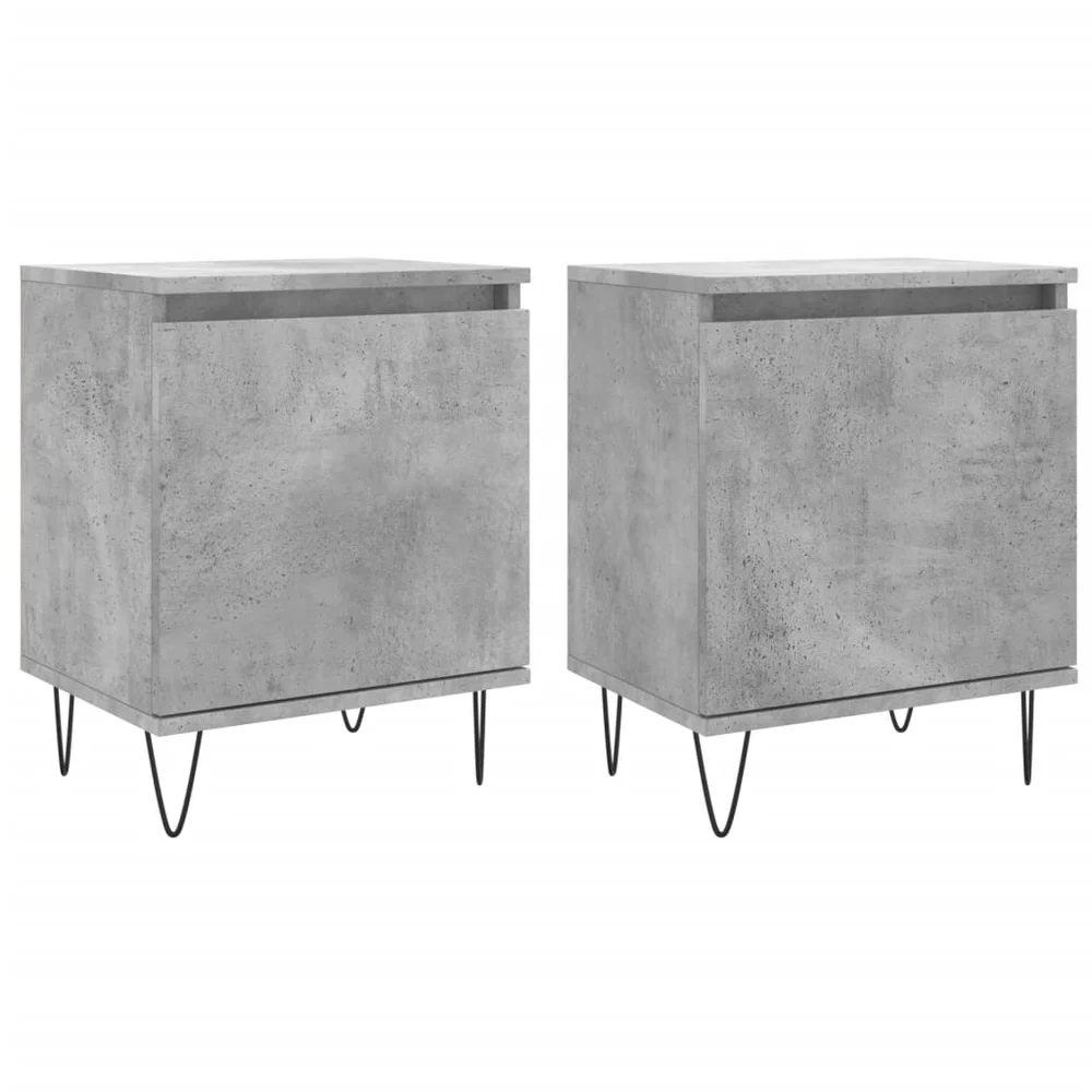 vidaXL Nattbord 2 stk betonggrå 40x30x50 cm konstruert tre v:3920779 vidaXL Nattbord 2 stk betonggrå 40x30x50 cm konstruert tre v:3920779