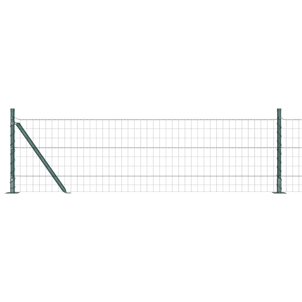 vidaXL Eurogjerde med betongfundament 25 x 0,4 m PVC-belagt stål Grønn v:9680993