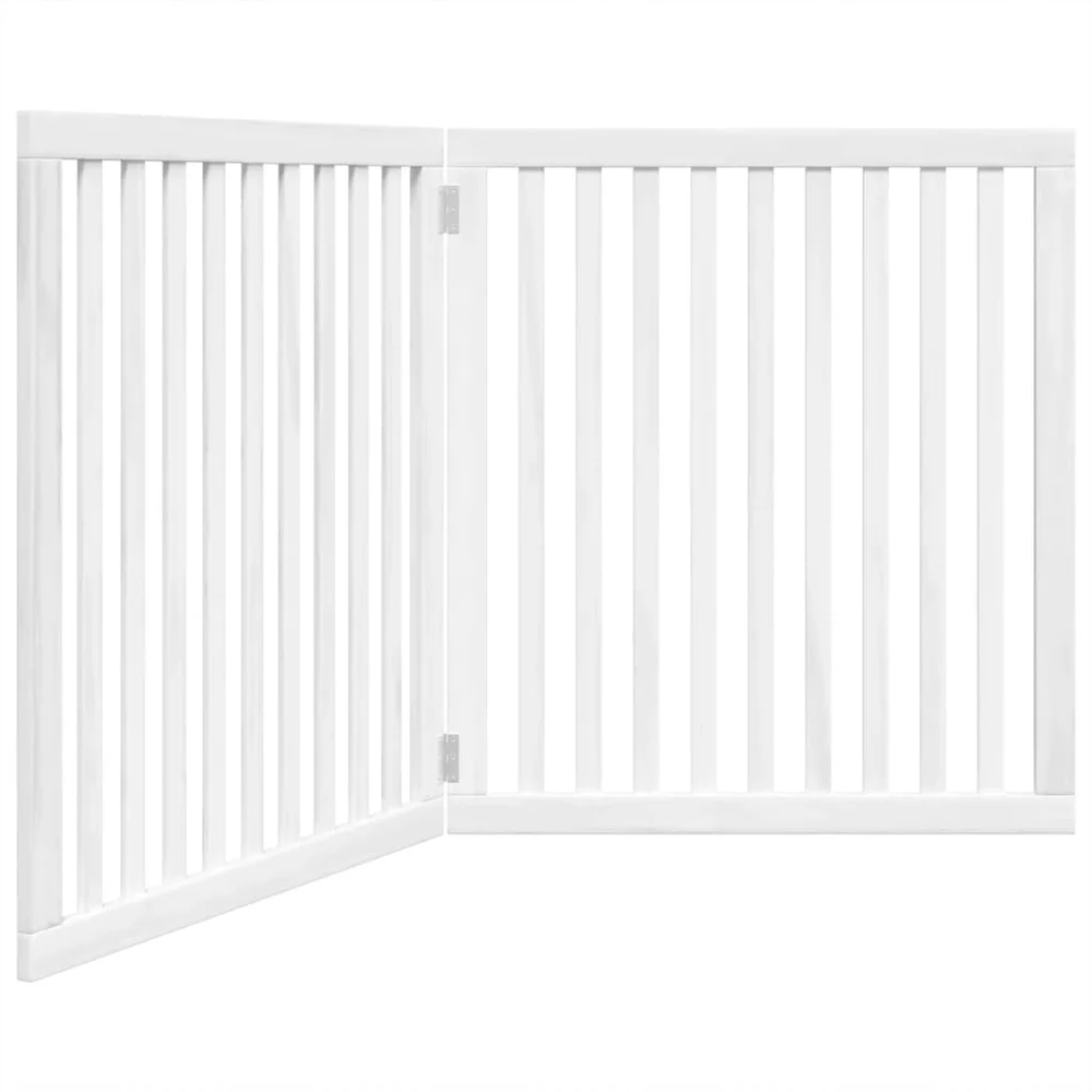 vidaXL Hundeport sammenleggbar 2 paneler hvit 160 cm poppeltre v:3910245