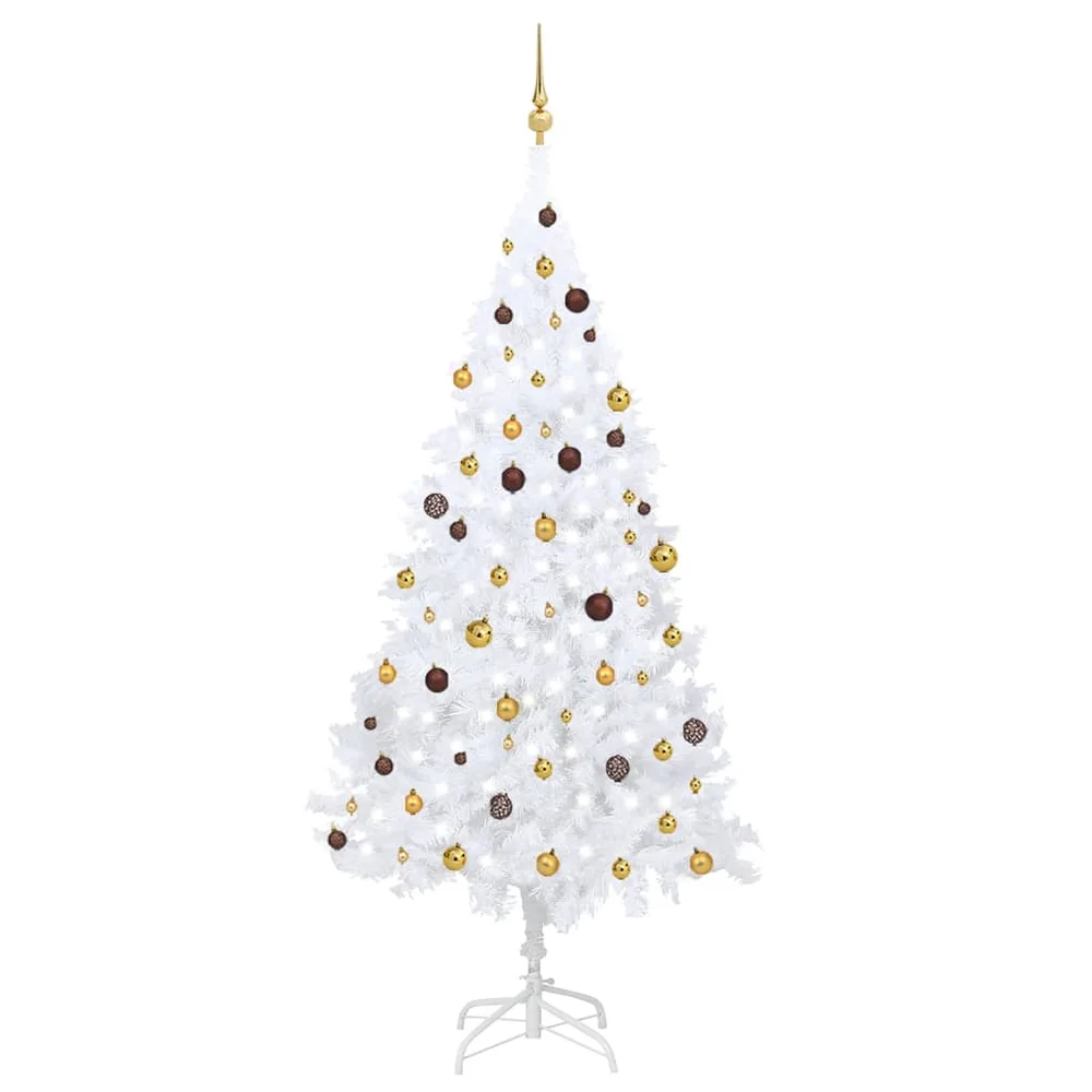vidaXL Forhåndsbelyst kunstig juletre med kulesett hvit 240 cm v:7308315 vidaXL Forhåndsbelyst kunstig juletre med kulesett hvit 240 cm v:7308315