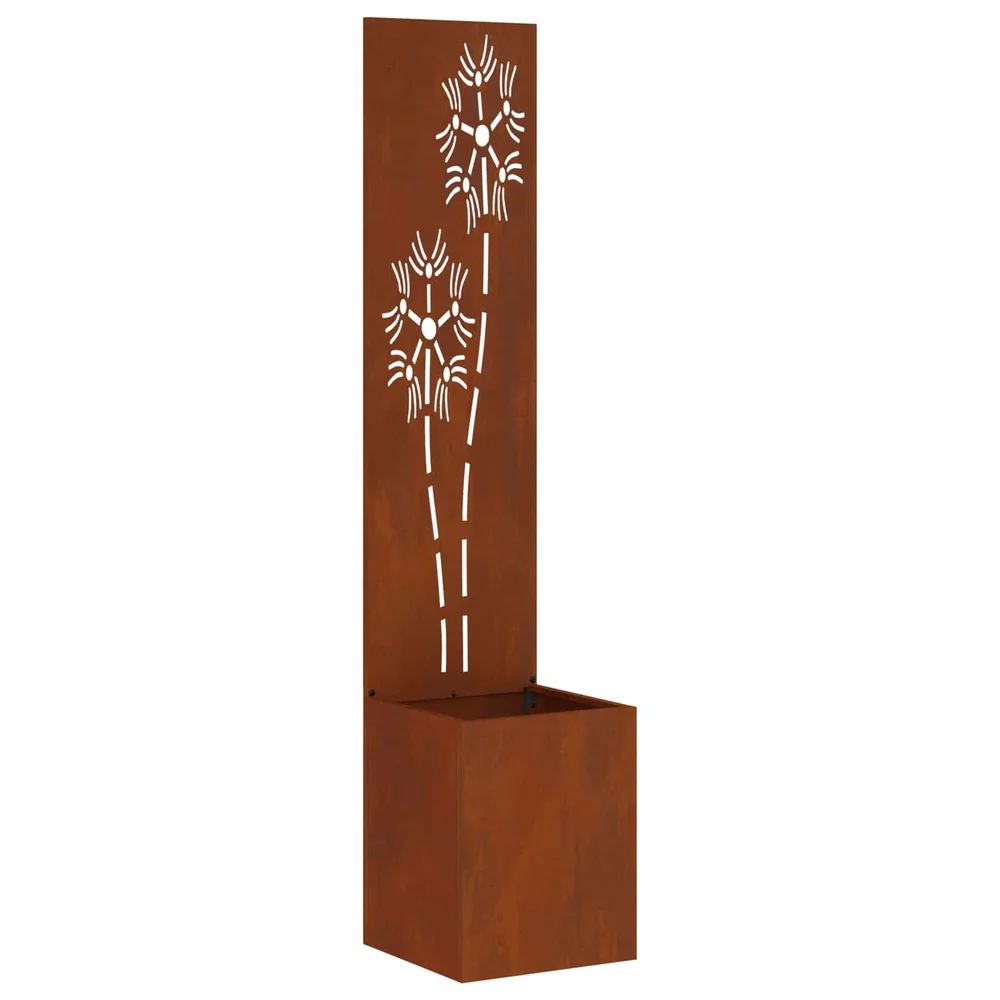 vidaXL Hageprivat skjerm Blomster Rusten 32 x 32 x 150 cm Cortenstål v:5491805 vidaXL Hageprivat skjerm Blomster Rusten 32 x 32 x 150 cm Cortenstål v:5491805