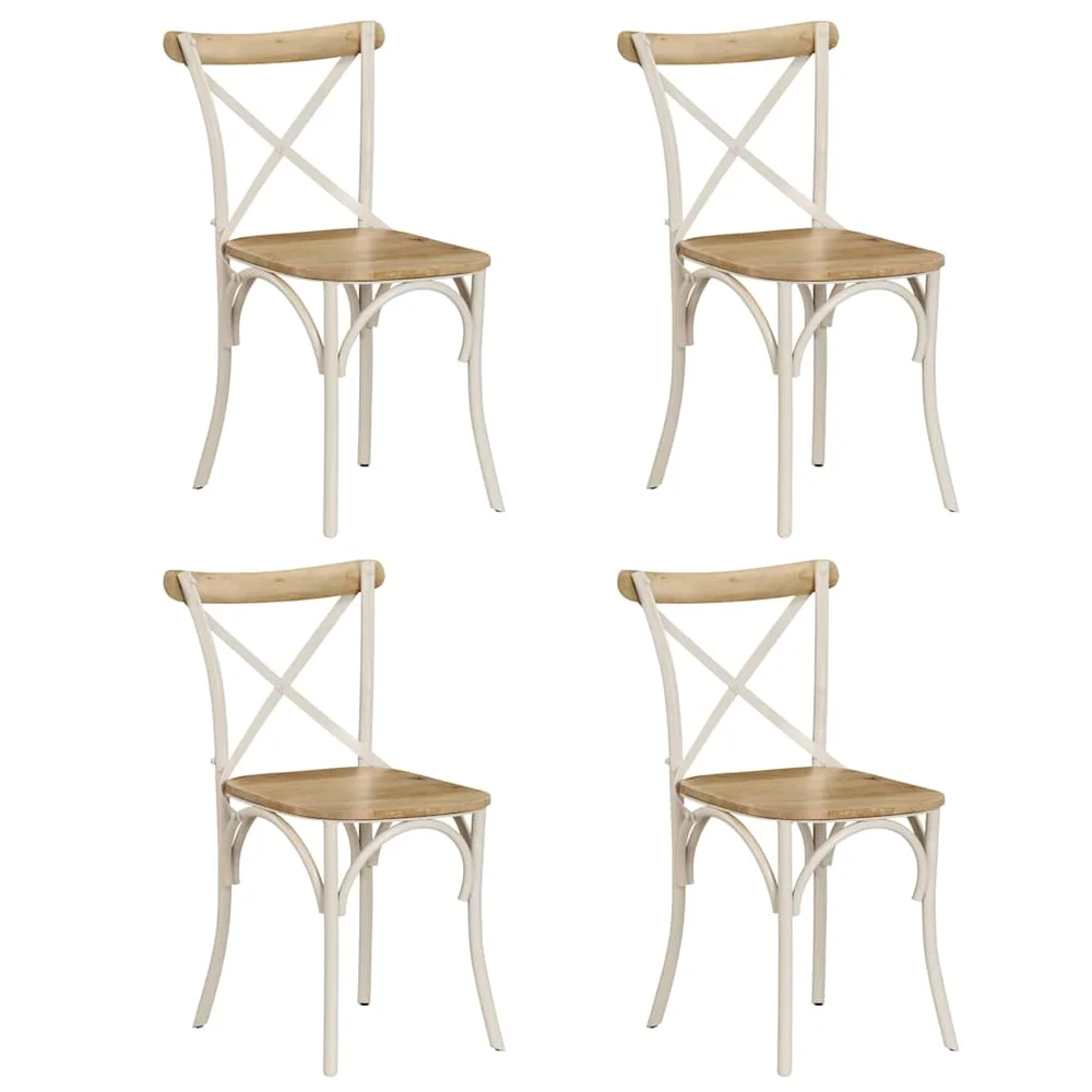 vidaXL Krysstoler 4 stk hvit heltre mango v:6964202 vidaXL Krysstoler 4 stk hvit heltre mango v:6964202