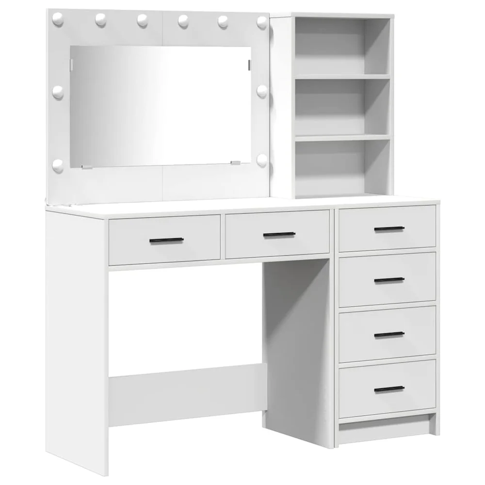 vidaXL Sminkebord 2 stk. Hvit 78.5 x 41 x 135 cm Konstruert tre v:9203526 vidaXL Sminkebord 2 stk. Hvit 78.5 x 41 x 135 cm Konstruert tre v:9203526