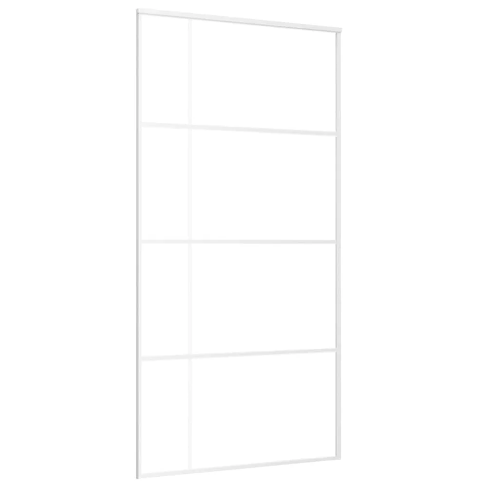 vidaXL Skyvedør ESG-glass og aluminium 102,5x205 cm hvit v:2703696