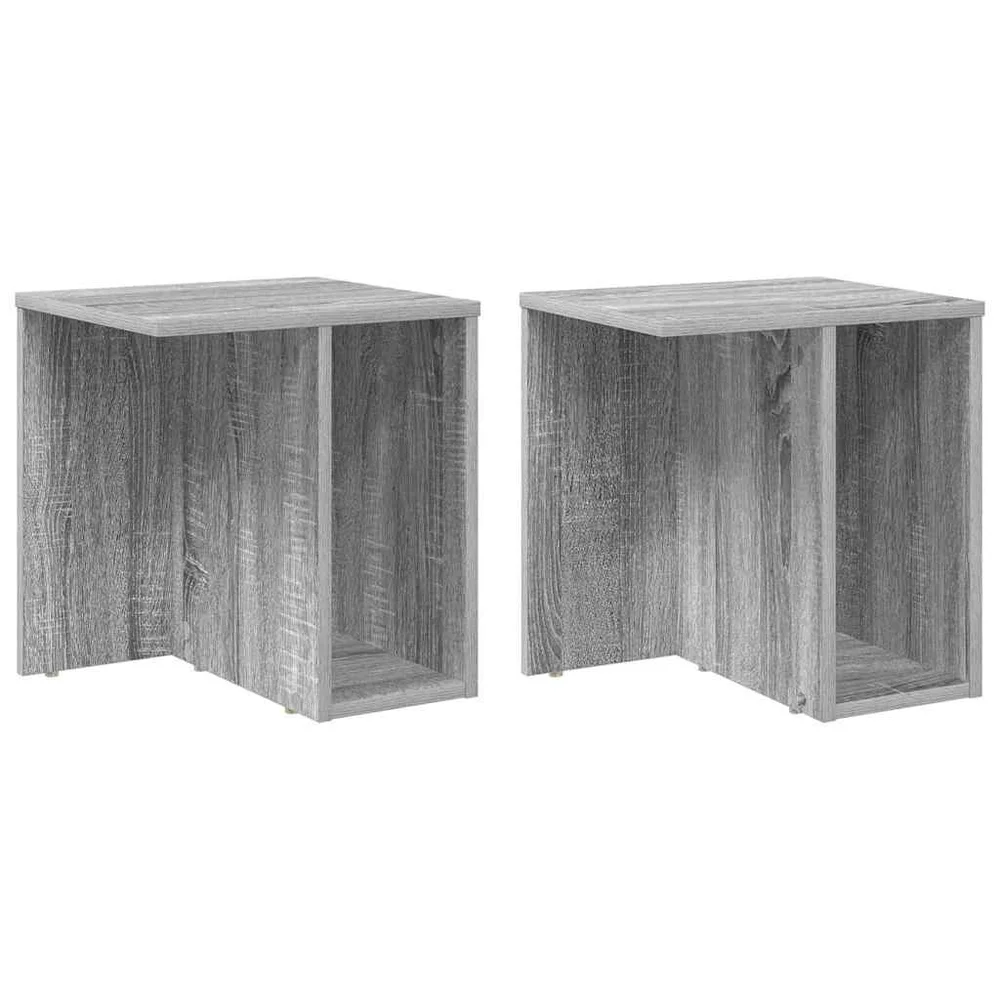 vidaXL Avlastningsbord 2 stk. Grå Sonoma 37 x 32 x 40 cm v:675165 vidaXL Avlastningsbord 2 stk. Grå Sonoma 37 x 32 x 40 cm v:675165