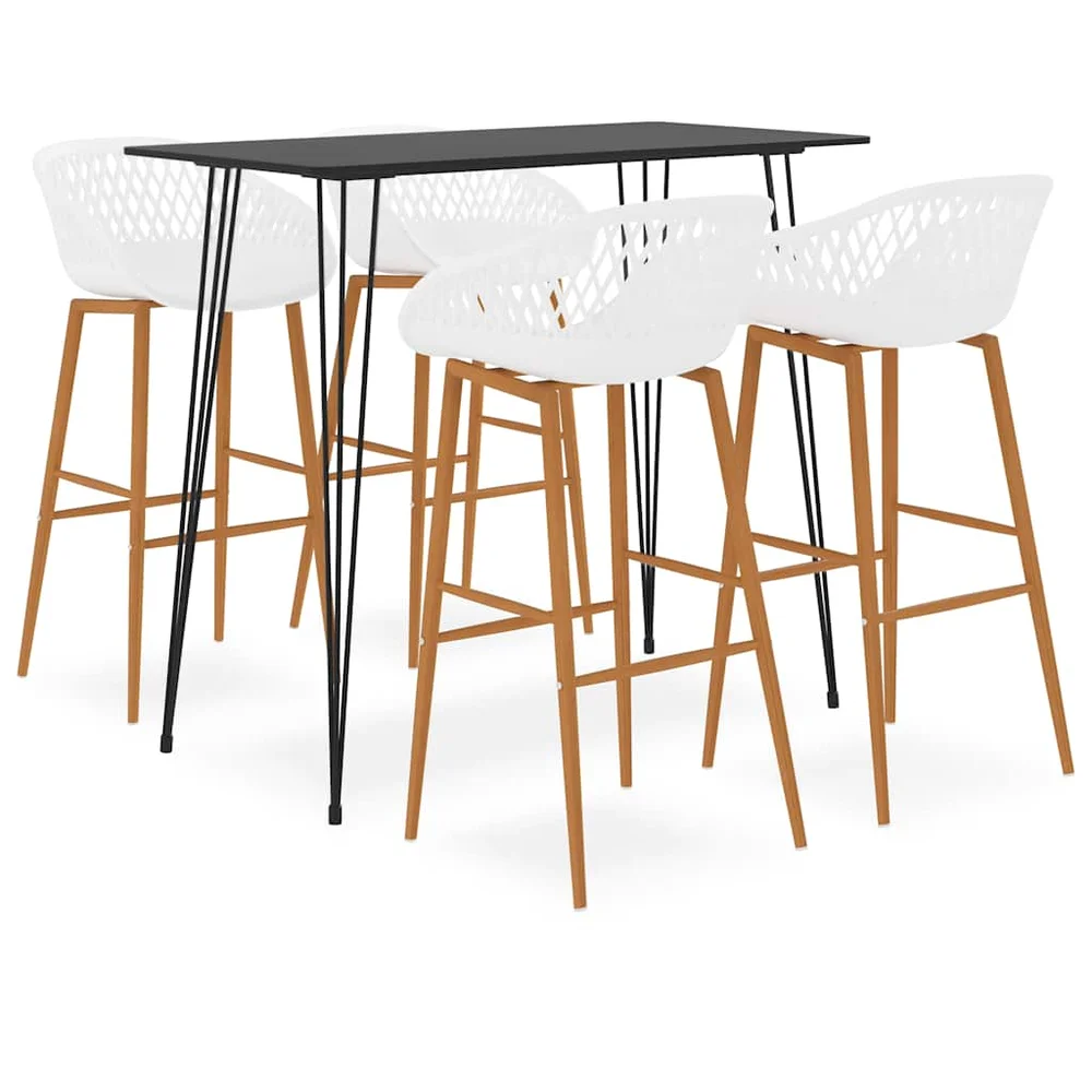 vidaXL Barsett 5 deler svart og hvit v:5983784 vidaXL Barsett 5 deler svart og hvit v:5983784