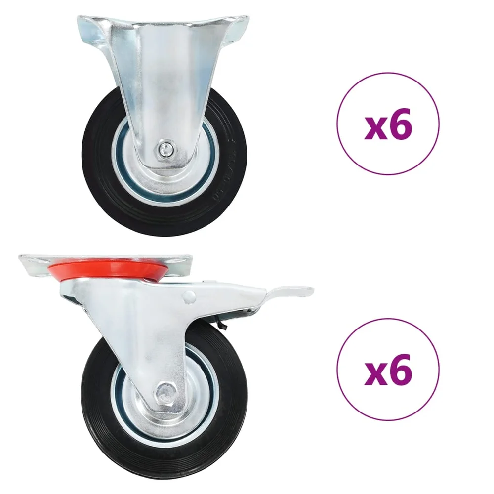 vidaXL Hjul 12 stk 100 mm v:7315533 vidaXL Hjul 12 stk 100 mm v:7315533