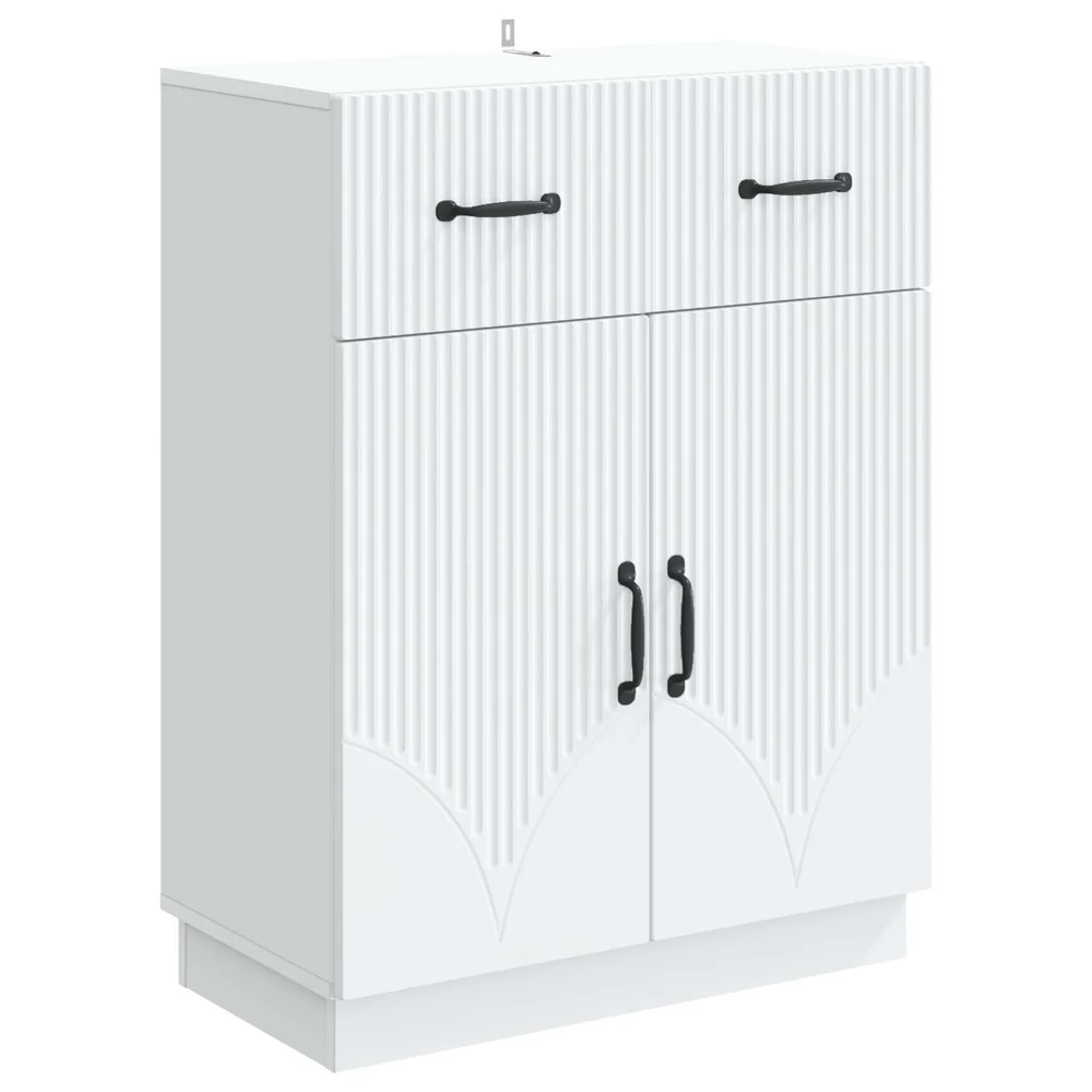 vidaXL Serviesskap Hvit 66 x 34,5 x 87 cm Konstruert tre v:9665449