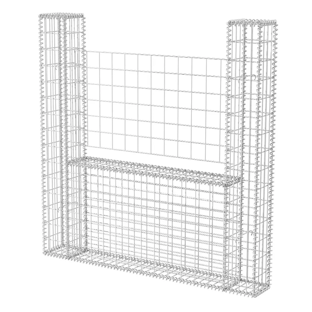 vidaXL Gabionkurv u-form galvanisert stål 160x20x150 cm v:1643807