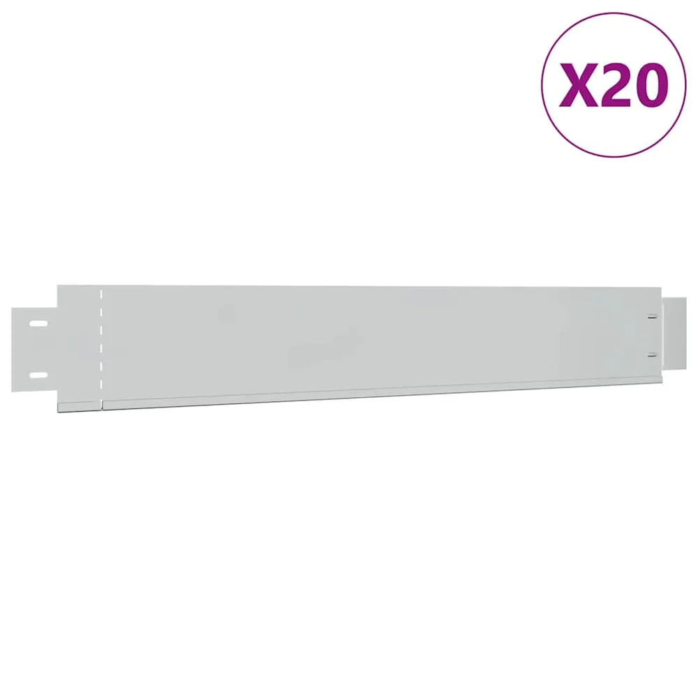 Gjerdekanter i galvanisert stål 10 deler 100×14 cm v:7352613 Gjerdekanter i galvanisert stål 10 deler 100×14 cm v:7352613