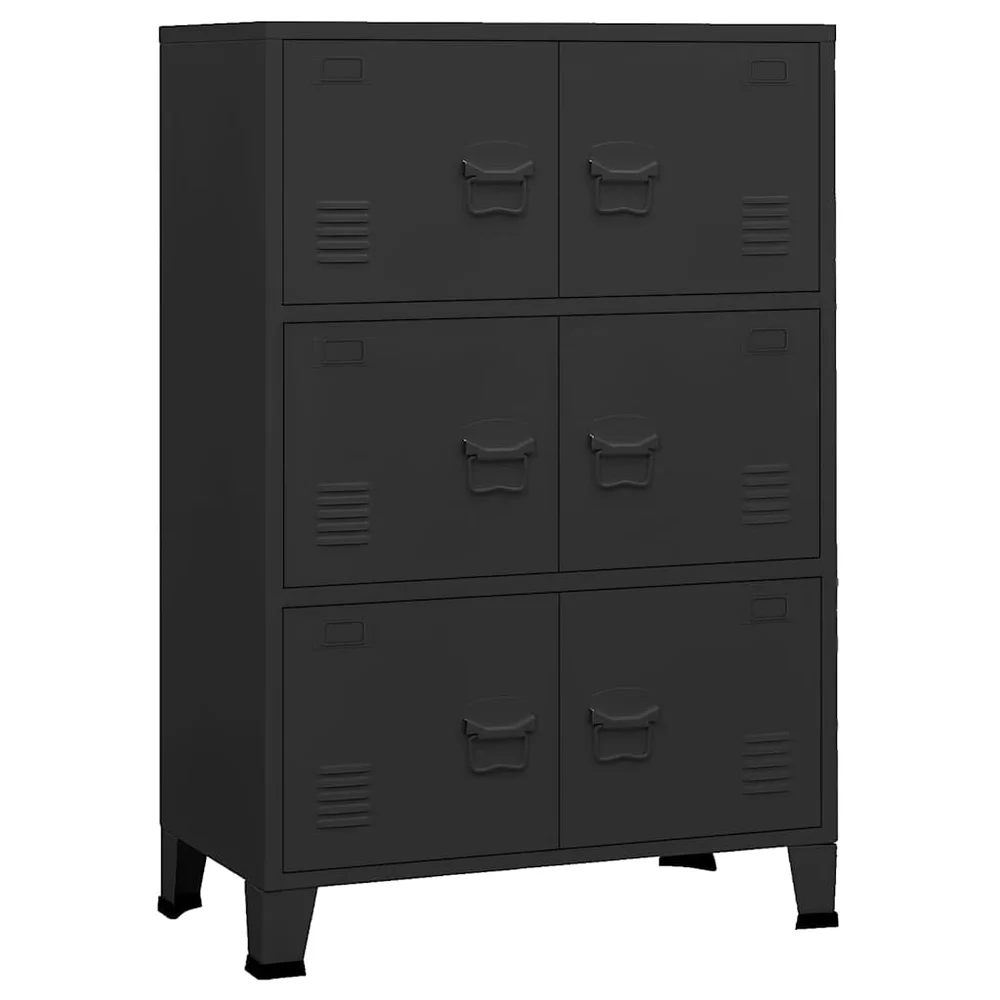 vidaXL Industriell oppbevaringskiste svart 75x40x115 cm metall v:2337190 vidaXL Industriell oppbevaringskiste svart 75x40x115 cm metall v:2337190