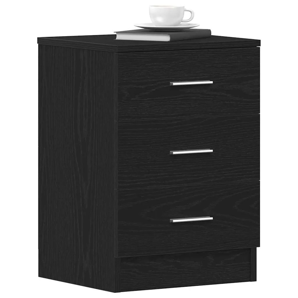 vidaXL Nattbord 2 stk svart eik 38x35x55 cm konstruert tre v:4816975