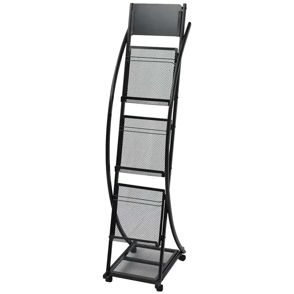 vidaXL Magasinhylle 40x32x131 cm svart A4 v:2451783 vidaXL Magasinhylle 40x32x131 cm svart A4 v:2451783