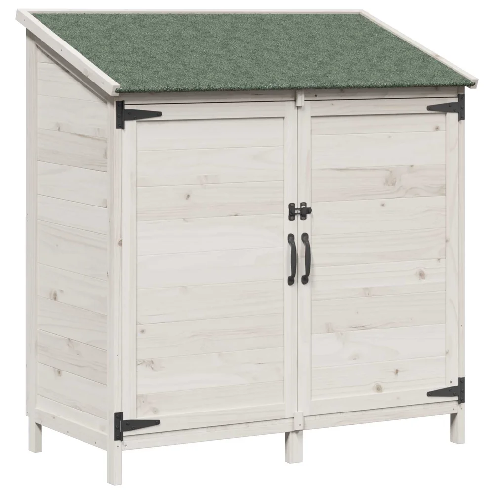 vidaXL Hagehus med tak Hvit 106,5 x 56 x 113,5 cm Massiv Furu Tre v:5898394