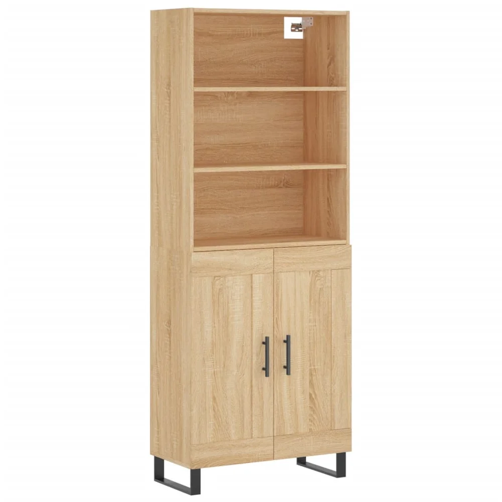 vidaXL Highboard sonoma eik 69,5x34x180 cm konstruert tre v:5961718