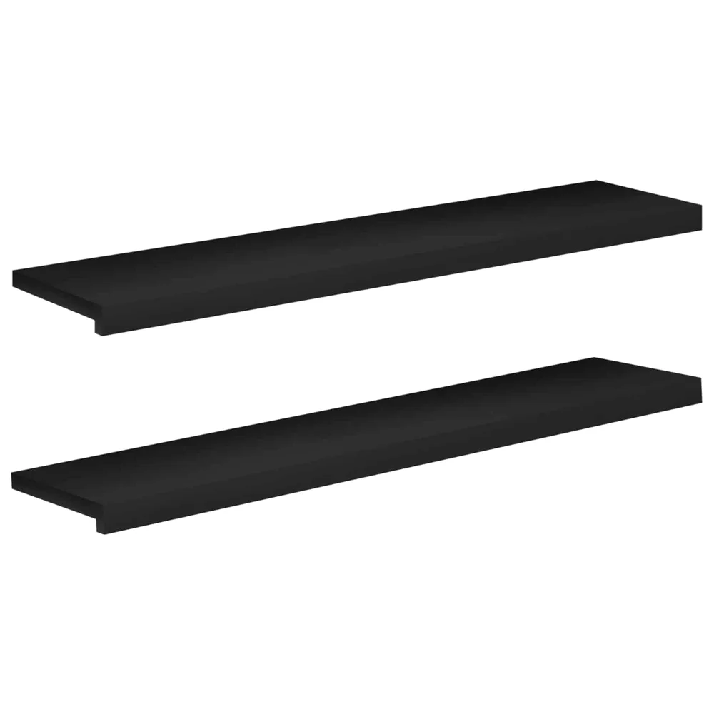 vidaXL Trappetrinn 2 stk. 120 x 30 x 2 cm Svart Massiv bøketre v:2353644