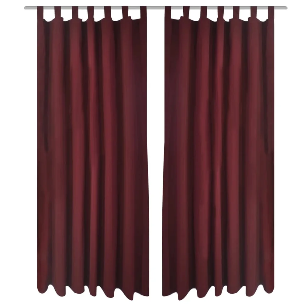vidaXL 2stk Bordeaux Micro-Sateng Gardiner med Sløyfer 140 x 245 cm v:4060411 vidaXL 2stk Bordeaux Micro-Sateng Gardiner med Sløyfer 140 x 245 cm v:4060411