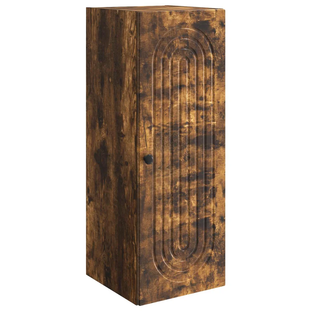 vidaXL Vegghengt skap Røkt Eik 33 x 34,5 x 90 cm Konstruert tre v:9366013