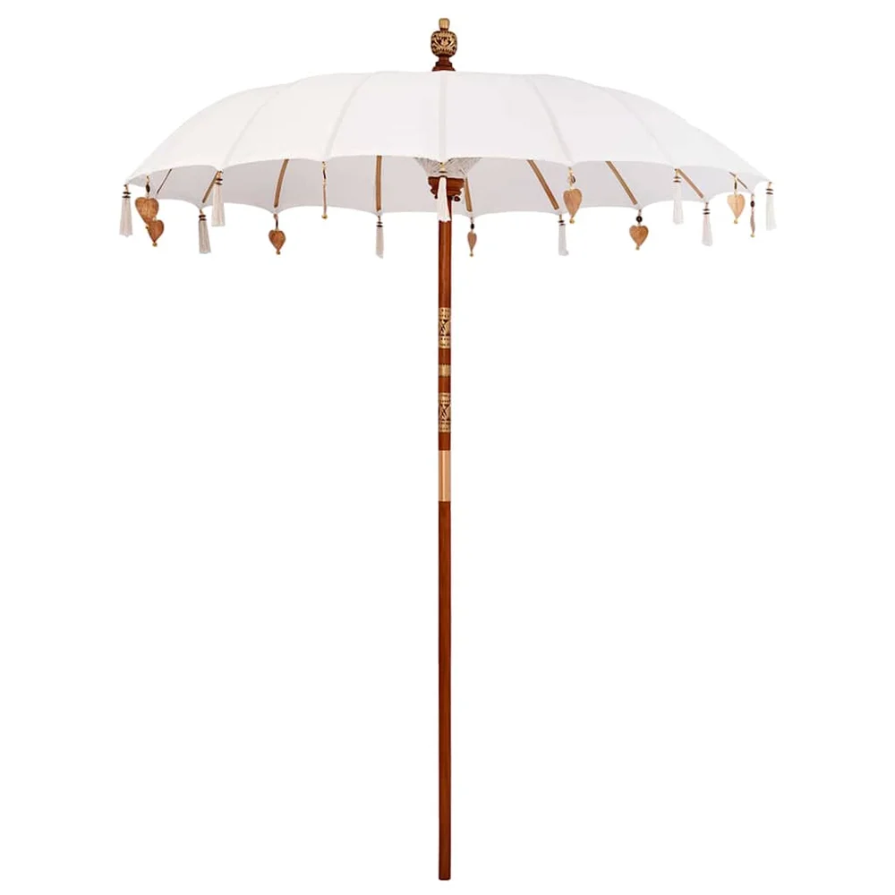 vidaXL Balinesisk Parasol Krem 190 x 190 x 260 cm v:7240312 vidaXL Balinesisk Parasol Krem 190 x 190 x 260 cm v:7240312