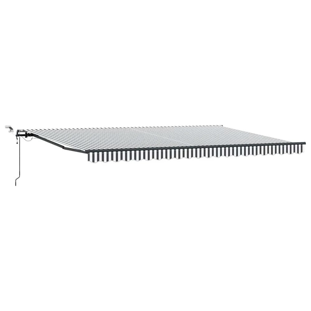 vidaXL Automatisk uttrekkbar markise LED antrasitt og hvit 500×300 cm v:1673914 vidaXL Automatisk uttrekkbar markise LED antrasitt og hvit 500×300 cm v:1673914