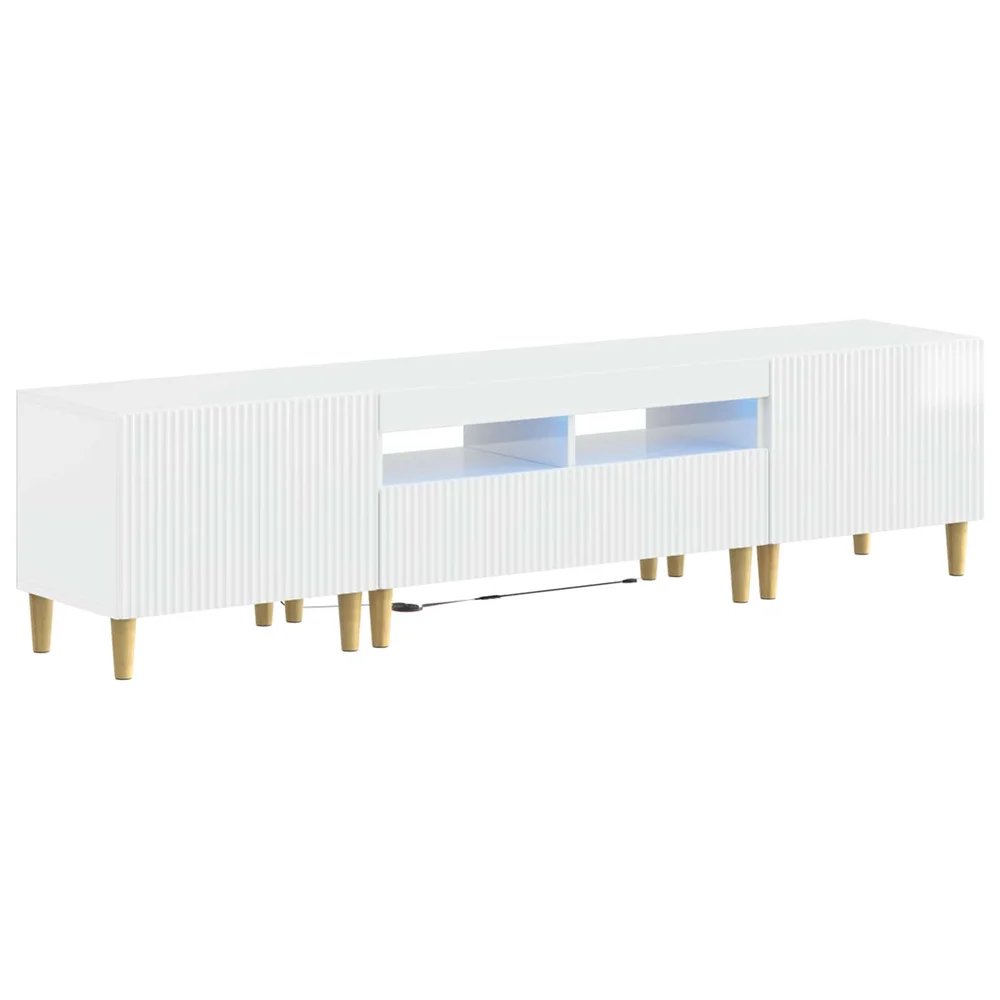 vidaXL 3-delt LED TV-skap ARNHEM 3 stk. Høgglans hvit Konstruert tre v:545389 vidaXL 3-delt LED TV-skap ARNHEM 3 stk. Høgglans hvit Konstruert tre v:545389