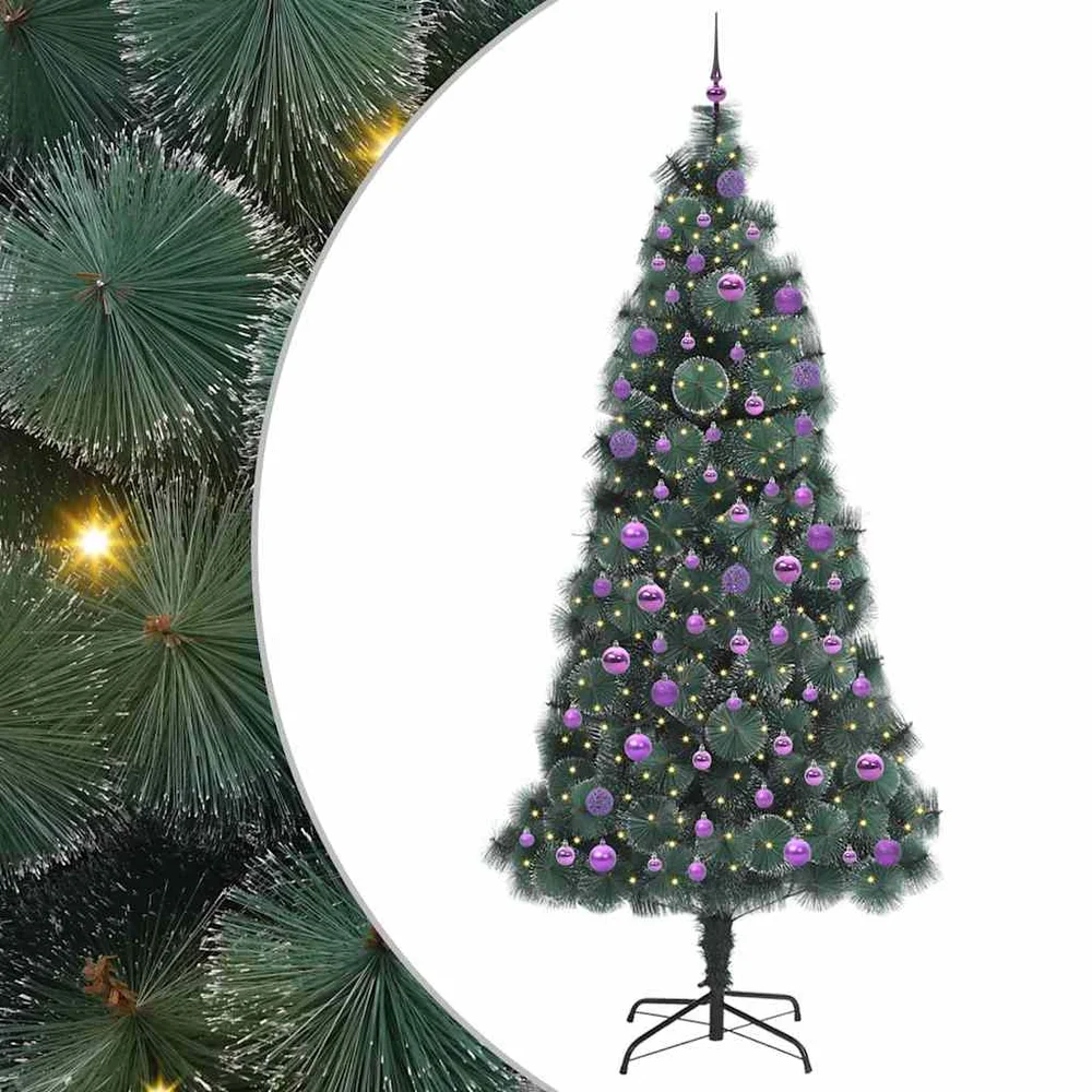 vidaXL Kunstig forbehandlet juletre med kulesett grønn 240 cm PET v:8916234