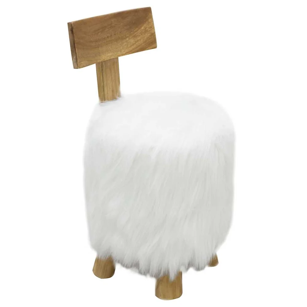 vidaXL Stol hvit heltre teak v:9239585