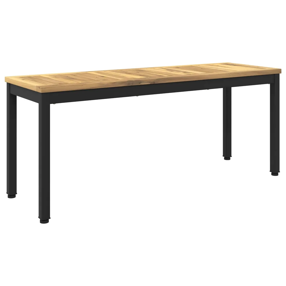 vidaXL Hagebenk 108,5 x 35 x 45 cm Solid akasietre Hvit og svart v:6327732 vidaXL Hagebenk 108,5 x 35 x 45 cm Solid akasietre Hvit og svart v:6327732