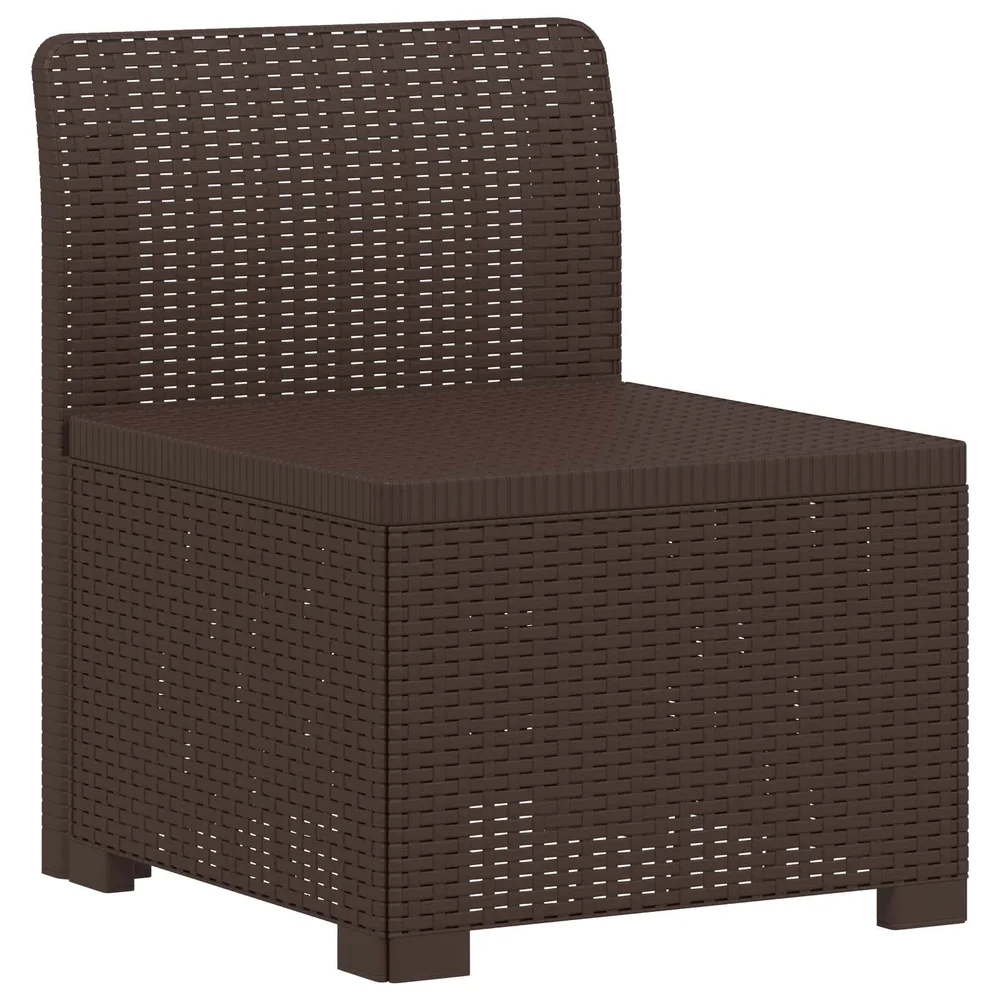 vidaXL 1-seters Hage Sofa Rattan Utseende PP Brun v:2350154 vidaXL 1-seters Hage Sofa Rattan Utseende PP Brun v:2350154