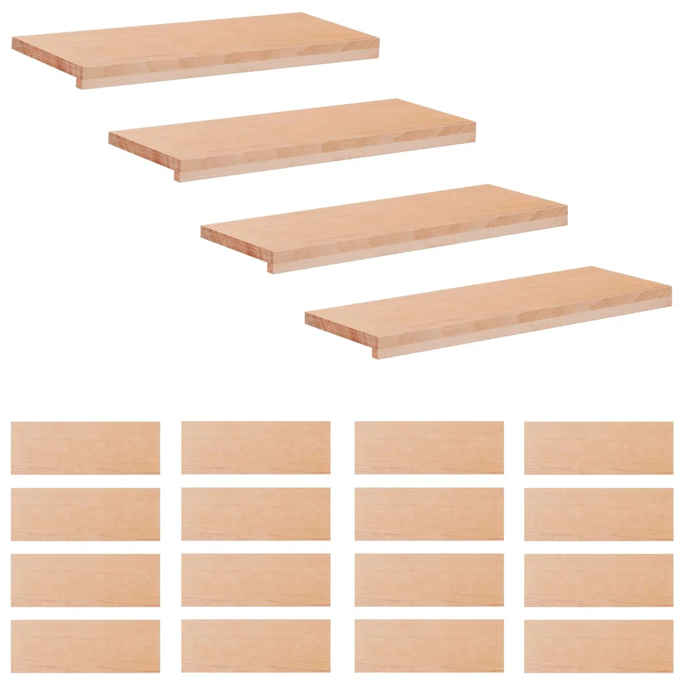 vidaXL Trappetrinn 20 stk. 70 x 25 x 2 cm Naturlig Massiv bøketre v:9712622