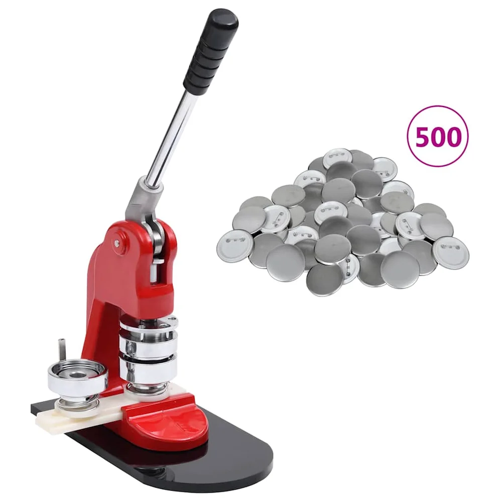 vidaXL Buttonsmaskin med 500 buttonsdeler med nål 25 mm v:3881957 vidaXL Buttonsmaskin med 500 buttonsdeler med nål 25 mm v:3881957