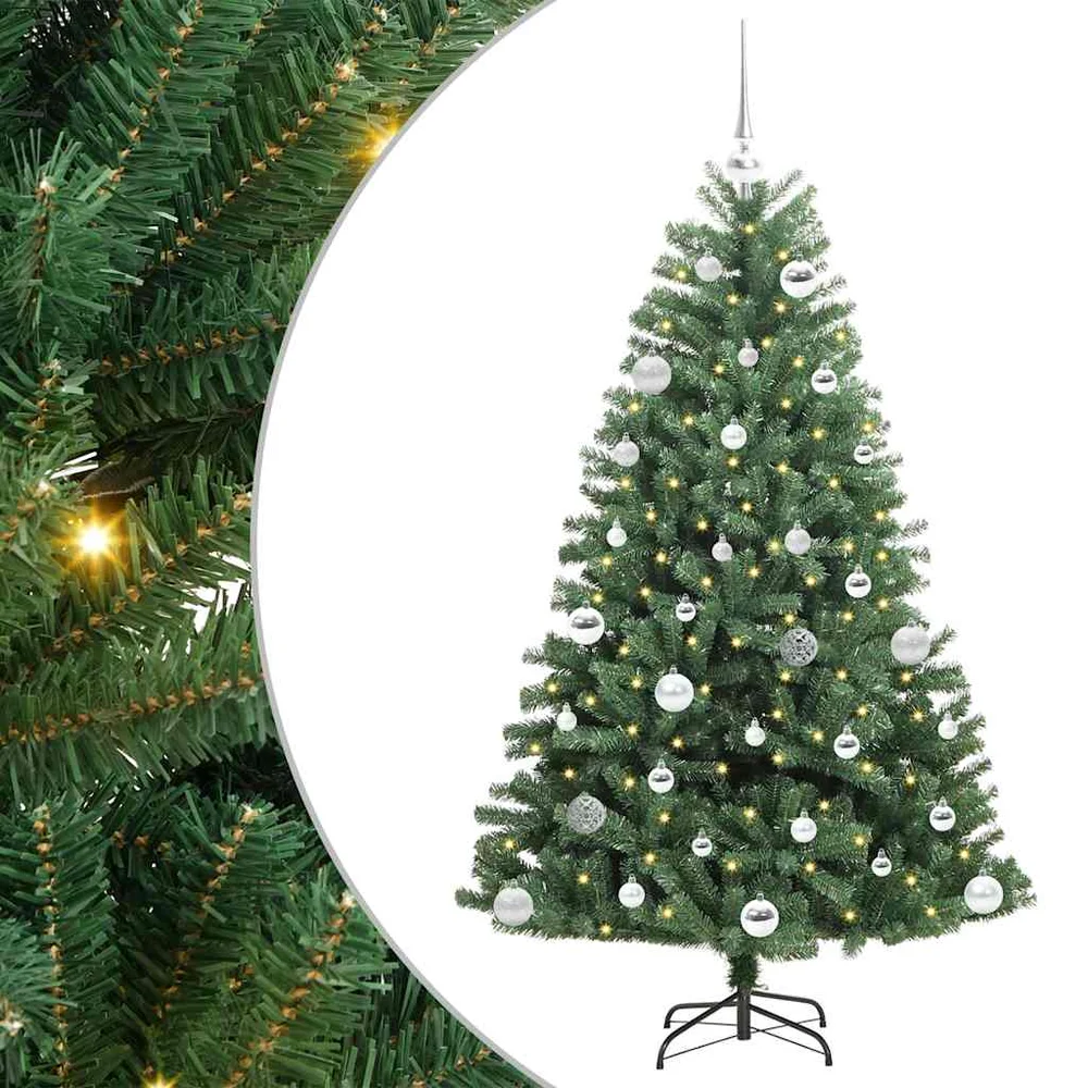 vidaXL Kunstig sammensatt juletre Grønn 150 cm PVC og metall v:4341380