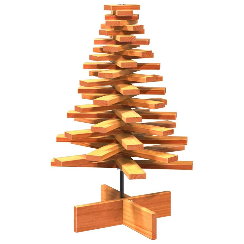 vidaXL Juletre av tre til pynt voksbrun 80 cm heltre furu v:9926181 vidaXL Juletre av tre til pynt voksbrun 80 cm heltre furu v:9926181